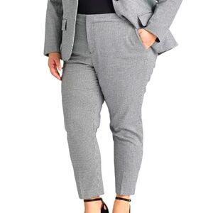 Lauren Ralph Lauren Houndstooth Pants Women's 14 Black White High Waist Ankle